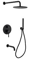 Душевая система ABBER Wasser Kreis AF8117B скрытого монтажа с изливом, черная матовая