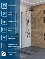 BelBagno Uno UNO-L-1-TB-100-C-GM Душевая перегородка