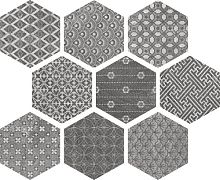 Керамогранит Ape Soft Hexagon Kendo Mix Grey 23*26 (HexagonKendoMixGrey23*26)