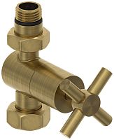 Сунержа 051-1409-1234 Вентиль прямой, (крест) G 1/2" НР х G 3/4" НГ, состаренная латунь