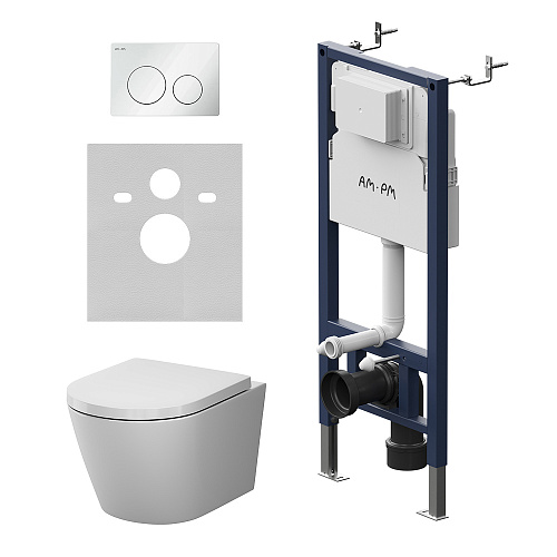 AM.PM X-Joy IS90101.851900 Комплект: Унитаз, Инсталляция, Кнопка смыва