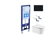 Aquatek Оберон SET AQUATEK ОБЕРОН T-012 4в1 Комплект: Унитаз, Инсталляция, Кнопка смыва