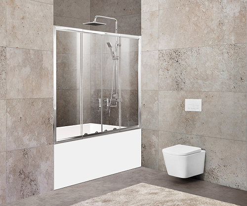 BelBagno UNIQUE-VF-2-150/180-140-C-Cr Шторка на ванну