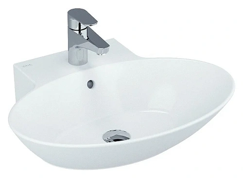 Vitra 4424B003-0001 Geo Раковина накладная 60х49 см см, с 1 отверстием, белая