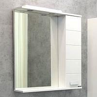 Comforty 00-00001640 Модена Зеркальный шкаф с подсветкой 75х80 см, белый