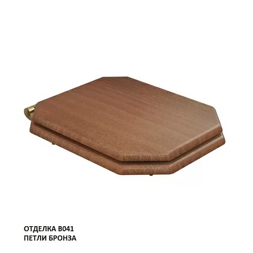 Caprigo KFm-47B TEMPO-47 Сиденье с деревянной крышкой плавного закрывания, морилка/бронза