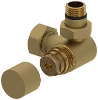 Сунержа 032-1407-1234 Вентиль 3D, правый, (под шестигранник) G 1/2" НР х G 3/4" НГ, матовое золото