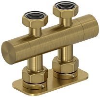 Сунержа 051-1419-3434 Вентиль 2х3/4" прямой скрытый-скрытый EU50, состаренная латунь