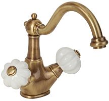 Migliore 19000 Olivia Смеситель для раковины, Click-clack, белый/бронза
