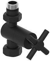 Сунержа 15-1409-1234 Вентиль прямой, (крест) G 1/2" НР х G 3/4" НГ, муар темный титан