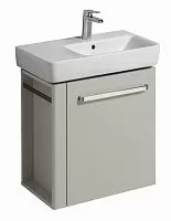 Geberit Renova Compact 862266000 Шкафчик под раковину, 590х604х337 мм, с держателем для полотенец слева, корпус светло-серый матовый, фасад светло-серый глянец купить  в интернет-магазине Сквирел