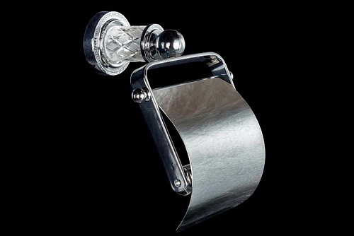 Boheme 10901-CRST-CH Murano Crystal Chrome Держатель для туалетной бумаги с крышкой, хром купить в интернет-магазине Сквирел