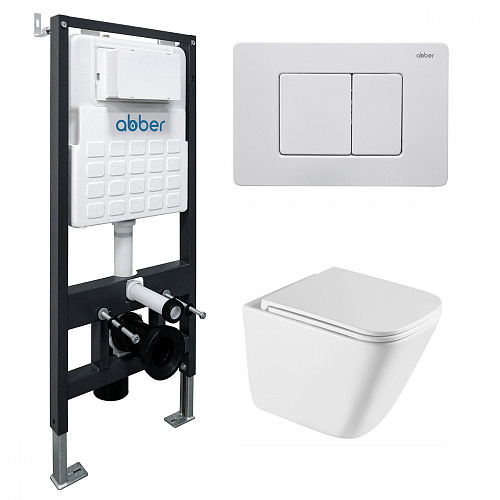 Abber Rechteck AC1219TC-AC0105-AC0120MW Инсталляция с подвесным унитазом Abber Rechteck AC1219TC-AC0105-AC0120MW Инсталляция с подвесным унитазом