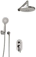 WasserKRAFT A14129 Комплект для душа с верхней душевой насадкой и лейкой, хром