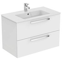 Ideal Standard E3242WG Tempo Тумба для раковины 80х44 см, подвесная, с 2мя ящиками, Lacquered White Glossy (белый лак глянцевый) купить  в интернет-магазине Сквирел