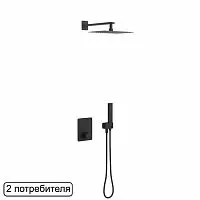 Excellent AREX.SET.8045BL Krotos Black Душевая система с термостатом, черная