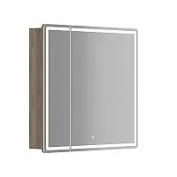 Sancos MI80EG Mirror Зеркальный шкаф для ванной комнаты 79х74 см, с LED подсветкой, дуб галифакс натуральный купить  в интернет-магазине Сквирел