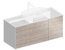 Kerama Marazzi PLB.M.120.3/OAK.O Plaza Modern Тумба под раковину подвесная 120х47 см, белый/дуб Орегон