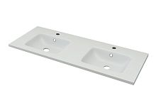 Cezares 50211 Раковина-столешница из искусственного мрамора с двумя чашами, 121х46, белый