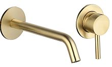 Aquame AQM6215BG Siena Смеситель для раковины, комплект, Brushed gold (шлифованное золото)