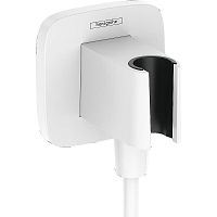 Hansgrohe 26887700 FixFit Porter Q Шланговое подключение с держателем для душа, матовый белый