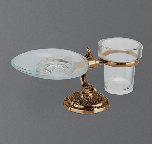 Art & Max Barocco Crystal AM-1789-Br-C стакан и мыльница настольные керамика barocco crystal бронза купить в интернет-магазине Сквирел