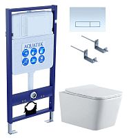 Aquatek SET Либра N KDI21 Комплект: рама Standard INS-0000012 + крепеж KKI-0000002 + клавиша KDI-0000021 + унитаз AQ0530N-00 с тонким сиденьем Soft-close, белый