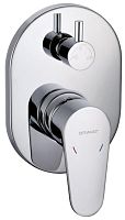Bravat FB848238CP-3-RUS Eler Смеситель встраиваемый в стену 3-функц. (внутреннее тело в комплекте), хром