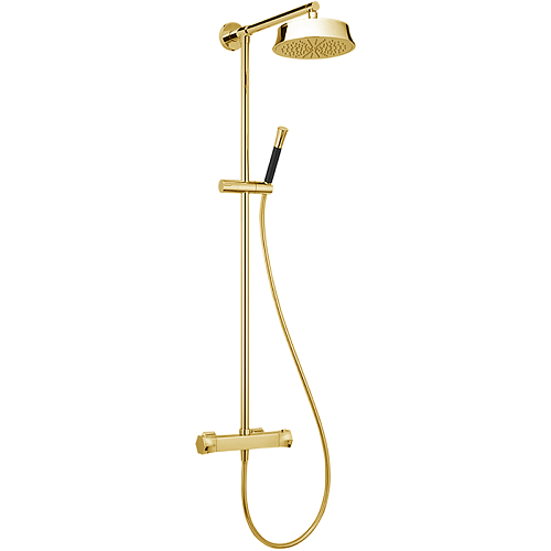 Cisal CEC7801024  Cherie Настенная душевая система:термостатический смеситель для душа,верхний душ,ручной душ с держателем и шлангом, цвет золото снято с производства