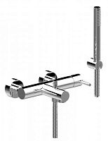 Bongio 68526CR0DPR BONGIO ON Смеситель для ванны настенный, однорычажный, с ручным душем, настенным держателем и шлангом 1500 мм., цвет хром
