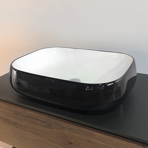 Comforty 00-00004148149 Раковина накладная 55х40 см, черно-белая снято с производства