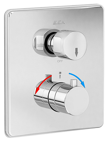E.C.A. 102167215EX-KDE Thermostatic Смеситель для ванны термостатический (внешняя часть), хром снято с производства