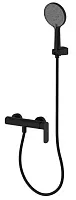 Aquame AQM6313MB Monza Смеситель для душа, с душевым набором, D120 мм, 3 режима, матовый черный
