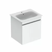Geberit Renova Plan 869560000 Шкафчик под раковину Slim, с одним выдвижным ящиком и одним внутренним выдвижным ящиком, белый глянец купить  в интернет-магазине Сквирел
