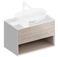 Kerama Marazzi PLB.M.80.1/OAK.O Plaza Modern Тумба под раковину подвесная 80х47 см, белый/дуб Орегон