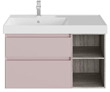 Kerama Marazzi CUB.90Lh/MAL Cubo Тумба под раковину подвесная 90х47 см, левая, мальва матовый/древесный