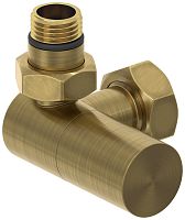 Сунержа 051-1402-1234 Вентиль 3D, левый, (цилиндр) G 1/2" НР х G 3/4" НГ, состаренная латунь