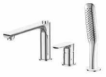 BelBagno ANCONA-BVD3-CRM Смеситель на борт ванны, с ручным выдвижным душем, хром