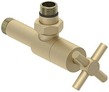 Сунержа 022-1408-1212 Вентиль угловой, (крест) G 1/2" НР х G 1/2" НР, матовая шампань