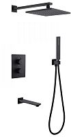 Душевая система ABBER Weiss Insel AF8050B скрытого монтажа с изливом, термостат, черная матовая