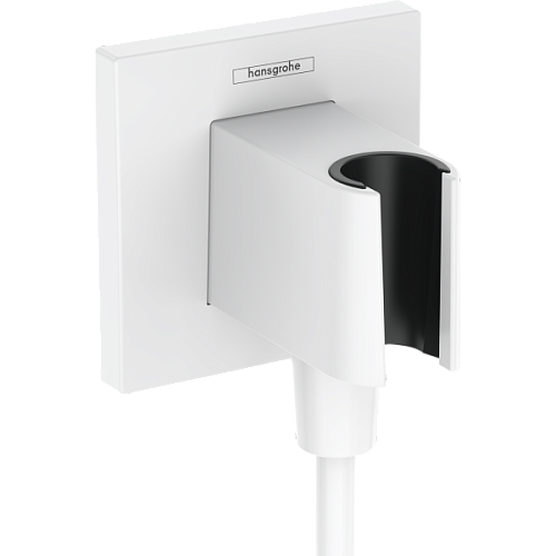 Hansgrohe 26889700 FixFit Porter Шланговое подключение с держателем для душа, матовый белый Hansgrohe 26889700 FixFit Porter Шланговое подключение с держателем для душа, матовый белый