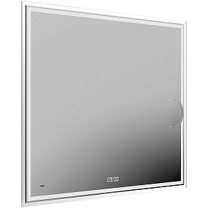 Kerama Marazzi TE.mi.90.1 Tecno Зеркало 90х80 см, c LED подсветкой/макро линзой/функцией антизапотевание, белый глянец