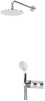 Cezares CZR-B-VDIM-T-01 Душевая система со встраиваемым термостатическим смесителем с ручным душем на одной площадке, верхний душ из ABS диаметр 230 мм с изливом, исполнение хром