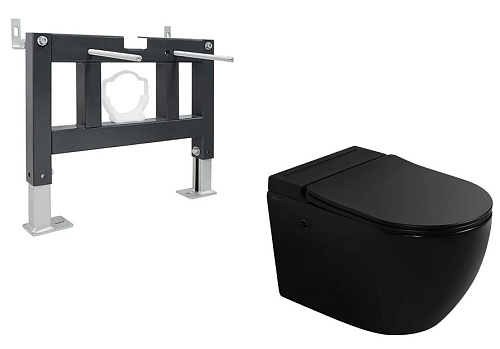 Abber BEQUEM AC1108PMB-AC0101P Инсталляция с подвесным унитазом