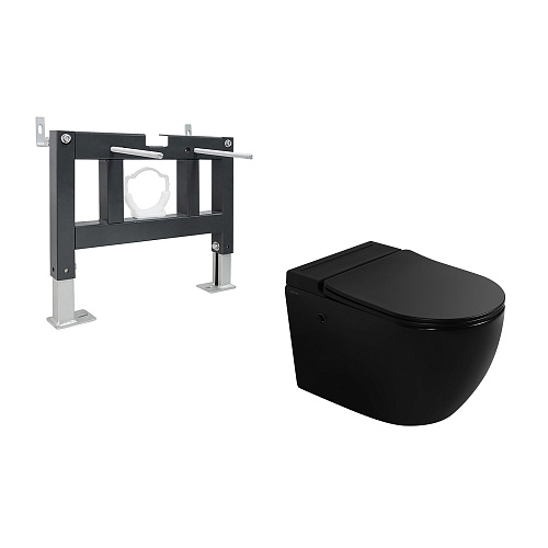 Abber BEQUEM AC1108PMB-AC0101P Инсталляция с подвесным унитазом