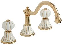 Migliore 19026 Olivia Смеситель для биде, Click-clack, белый с золотым декором/золото