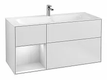 Villeroy & Boch F060MTMT Finion Тумба под раковину 120х50 см, лак белый матовый (White Matt Lacquer) купить  в интернет-магазине Сквирел