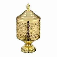 Migliore 26159 Luxor Баночка на ножке средняя, ажурная с крышкой, золото купить  в интернет-магазине Сквирел