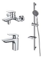 Aquatek AQ1030CR Вега Комплект для ванной Set 3 в 1 (AQ1010CR + AQ1040CR + AQ2011CR), хром