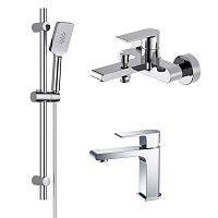 Aquatek AQ1430CR Лира Комплект для ванной Set 3 в 1 (AQ1410CR + AQ1440CR + AQ2018CR), хром